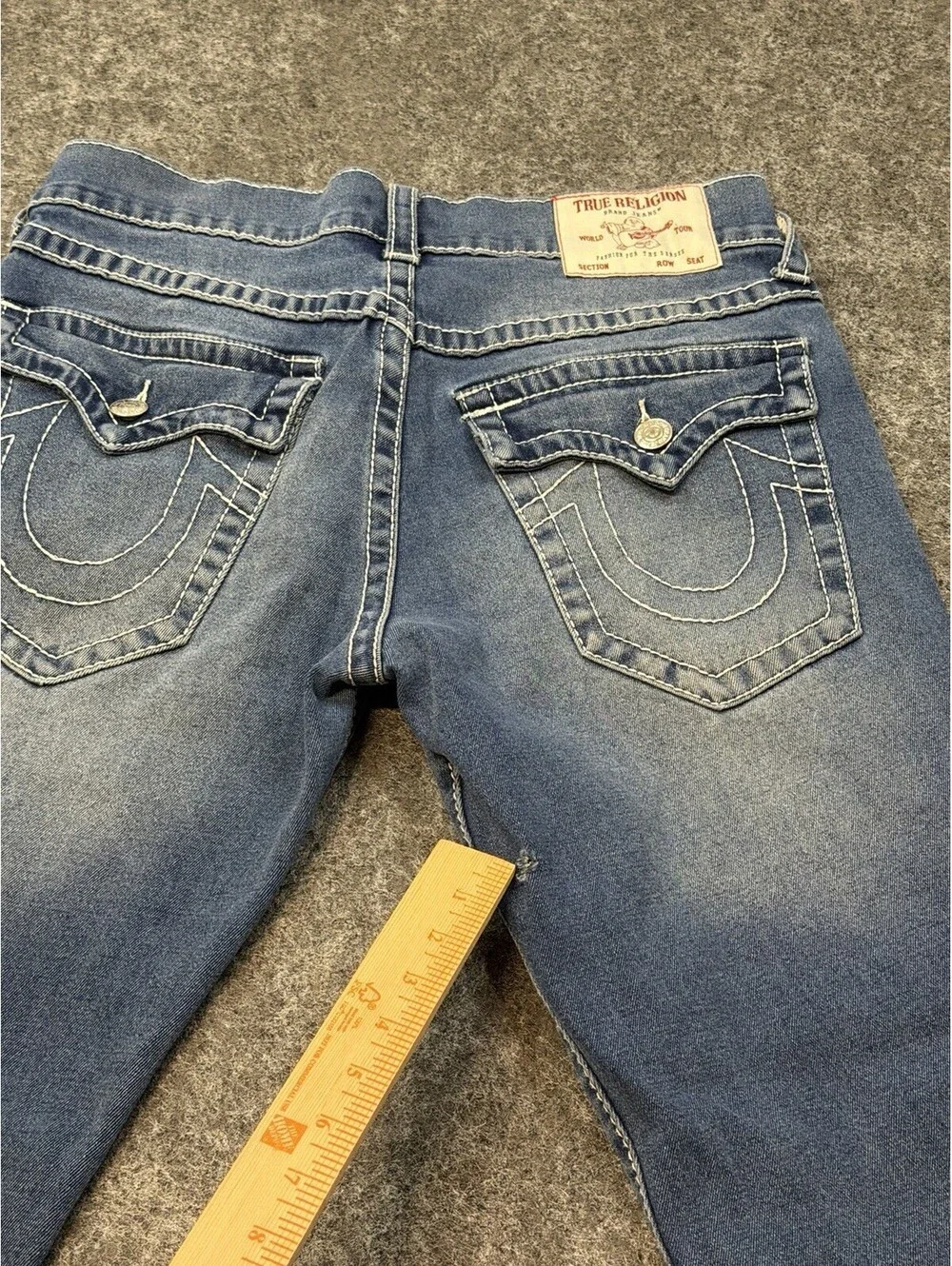 True Religion Geno Relaxed Slim Mens Jeans Sz 33x30 Blue Stretch Straight Denim